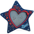 new design embossing loving heart bule star shape 3D embossed soft pvc frame photoes